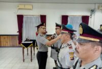 Penyematan Kepangkatan Mutasi Kapolsek Polres Kubar