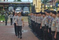 Kapolres Kubar AKBP I Putu Yuni Setiawan Saat Pemeriksaan Pasukan