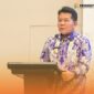 Bupati Mahulu Bonifasius Belawan Geh, SH, ME Saat Menyampaikan Sambutan di Hadapan Para Petinggi Kampung dan Anggota BPK