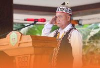 Wakil Bupati Mahakam Ulu (Mahulu) Drs.Yohanes Avun Saat Memimpin Upacara Peringatan Hari Lahir Pancasila