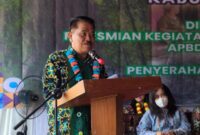 Camat Bentian Besar Rudi Hartono Saat Menyampaikan Sambutan Pengukuhan Perpanjangan Masa Bakti Anggota BPK, Kamis (10/10/2024).