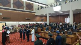 Pengambilan Sumpah/Janji Unsur Pimpinan DPRD Kutai Barat Periode 2024-2029, Selasa (22/10/2024).