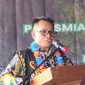 Petinggi Kampung Penarung Konedi Saat Menyampaikan Sambutan Kunker Bupati Kubar FX.Yapan dan Wabup H.Edyanto Arkan, Kamis (10/10/2024).