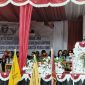 Petinggi Kampung Lambing, Kecamatan Muara Lawa, Tawau Saat Menyampaikan Sambutan pada Kegiatan Pengukuhan Perpanjangan Masa Jabatan Anggota BPK Se-Kecamatan Muara Lawa, Jumat (11/10/2024).