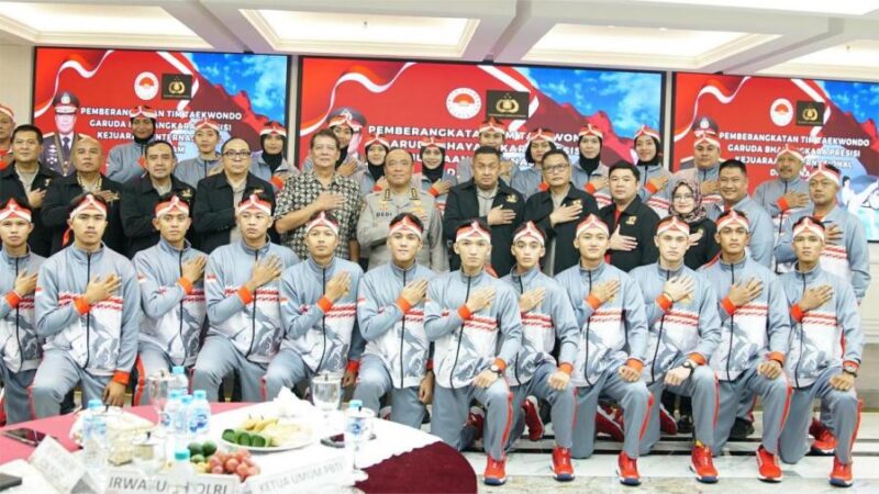 Irwasum Polri Mengukuhkan Sekaligus Melepas Tim Taekwondo Presisi Berlaga ke Vietnam.