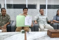 Pengurus KONI Kaltim Saat Melakukan Konferensi Pers Terkait Pembekuan KONI Kubar dan Pembentukan Tim Caretaker.