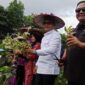 Wakil Gubernur Kalimantan Timur Seno Aji didampingi Bupati Kutai Barat Frederick Edwin dan Ketua KTNA Kaltim Ekti Imanuel Saat Meninjau Demplot PEDA KTNA XI Kaltim.