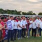 Bupati Kutai Barat Frederick Edwin didampingi Ketua DPRD Kutai Barat Ridwai Secara Resmi Menutup Perhelatan Piala Soeratin ASKAB PSSI Kutai Barat.