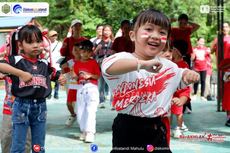 Caption : Foto PAUD Ikut Meriahkan HUT ke-80 di Mahulu.