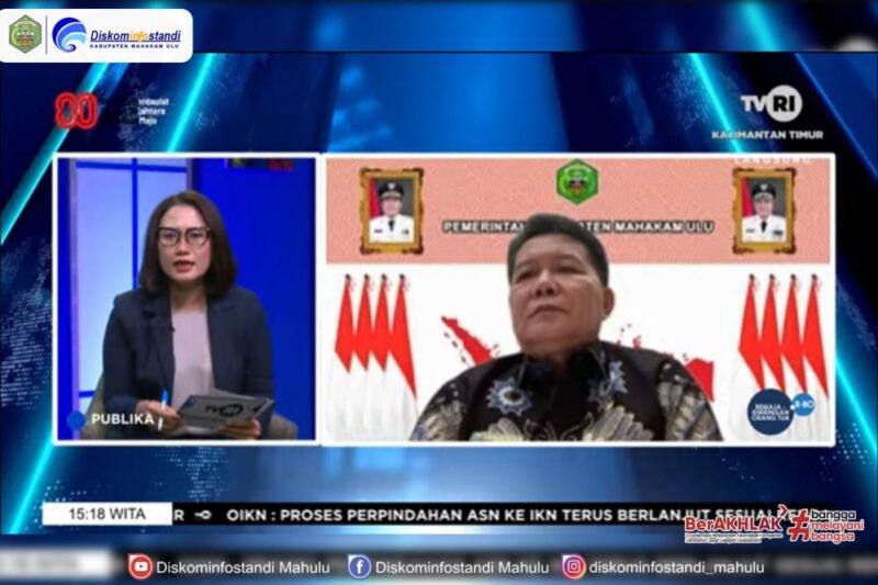 Bupati Mahakam Ulu (Mahulu), Bonifasius Belawan Geh Saat Dialog di TVRI Kaltim.