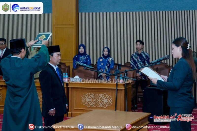 Lut Minal Abidin Secara Resmi Dilantik PAW Menggantikan Suhuk yang Terpilih Sebagai Wakil Bupati Mahulu Periode 2025-2030.