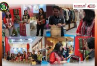 Foto : Ketua Dekranasda Kabupaten Kutai Barat (Kubar), Christina Mozes Edwin Saat Mengunjungi Stand Disdagkop dan UKM di Inacraft 2025 Jakarta. (Ist)