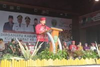 Foto : Ketua DPRD Kutai Barat, Ridwai SH Saat Menyampaikan Sejarah Perjalanan Terbentuknya Kabupaten Kutai Barat.