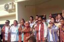 Wakil Gubernur Kalimantan Timur (Kaltim), Seno Aji Selaku Ketua DPD Gerindra Kaltim didampingi Bupati Kutai Barat, Frederick Edwin Saat Peresmian Kantor DPC Gerindra Kubar di Kampung Balok Asa, Kecamatan Barong Tongkok.