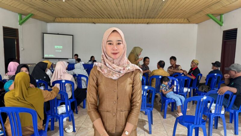 Tampak Warga Linggang Bangun Sari, Kecamatan Linggang Bigung Antusias Mengikuti Sosialisasi BPJS.