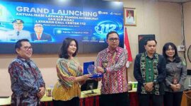Bupati Kutai Barat, Frederick Edwin Saat Melakukan Launching Layanan Darurat Masyarakat Call Center 112.