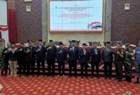 Foto Bersama Bupati Kutai Barat, Frederick Edwin dan Ketua DPRD Kutai Barat, Ridwai, SH beserta unsur Forkopimda saat Paripurn Istimewa Mendengarkan Pidato Kenegaraan Presiden Republik Indonesia, Prabowo Subianto.